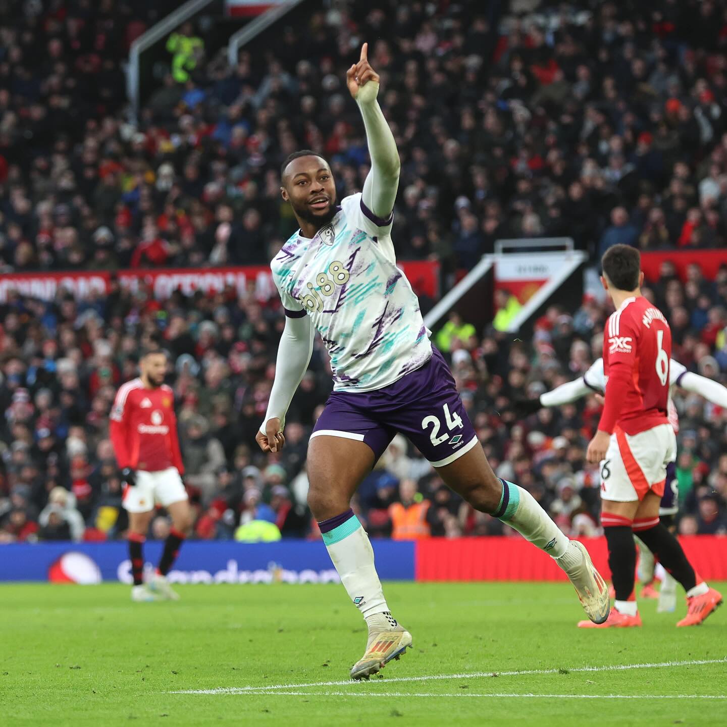 Ghana international Antoine Semenyo scores in Bournemouth’s thumping of Manchester United