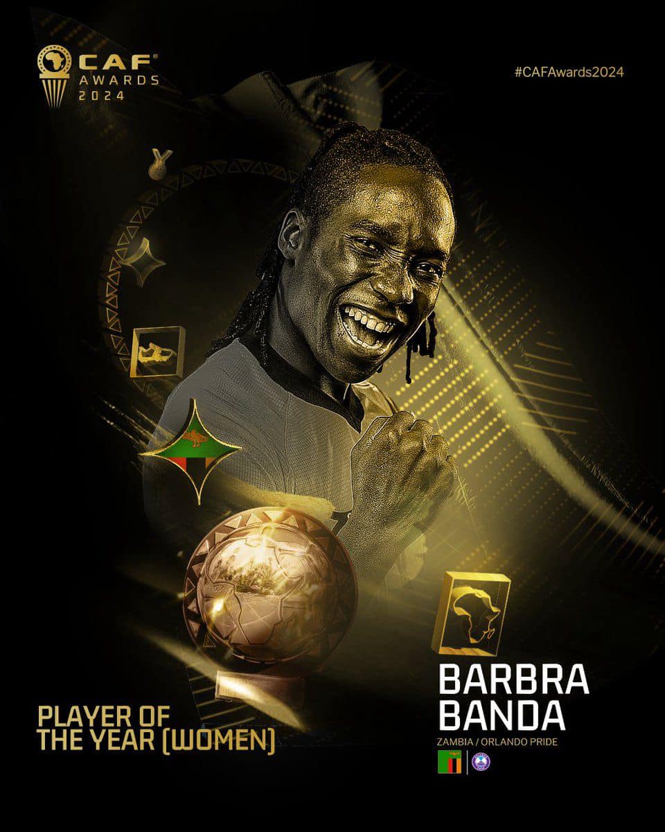 Zambia’s Barbra Banda crowned CAF Women’s Player of the Year