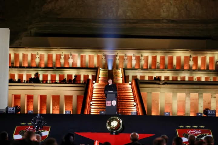 Al Ahly SC unveils new stadium plans at Luxor’s Hatshepsut Temple with FIFA Club World Cup trophy on display