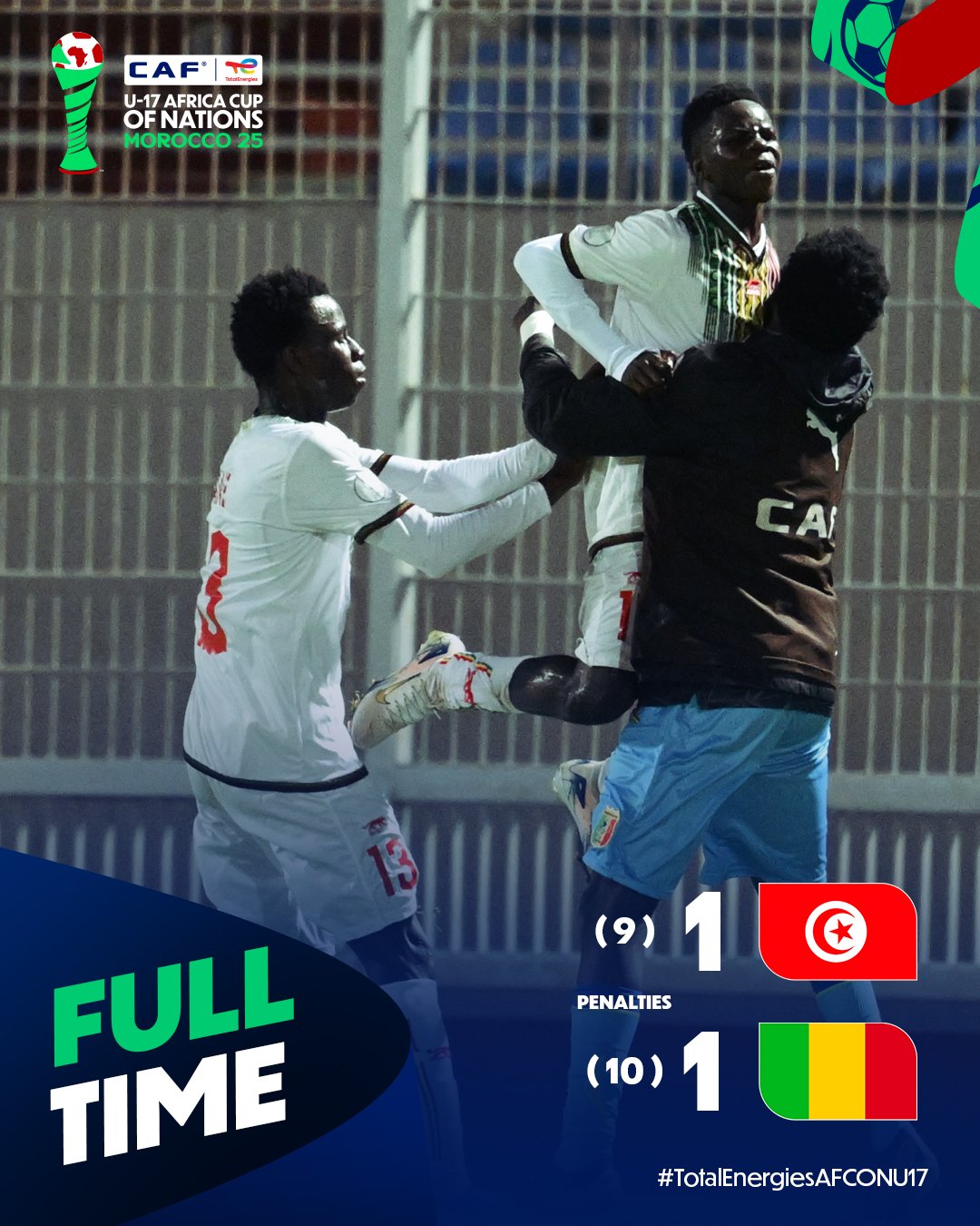 U-17 AFCON: Mali prevails to semifinals as Tunisia suffer penalty heartbreak