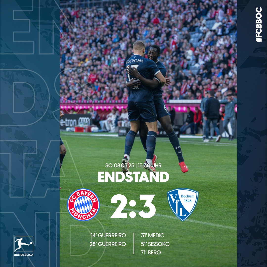 Bundesliga: Sissokho on target in Bochum upset of Bayern; Amoura converts from the spot