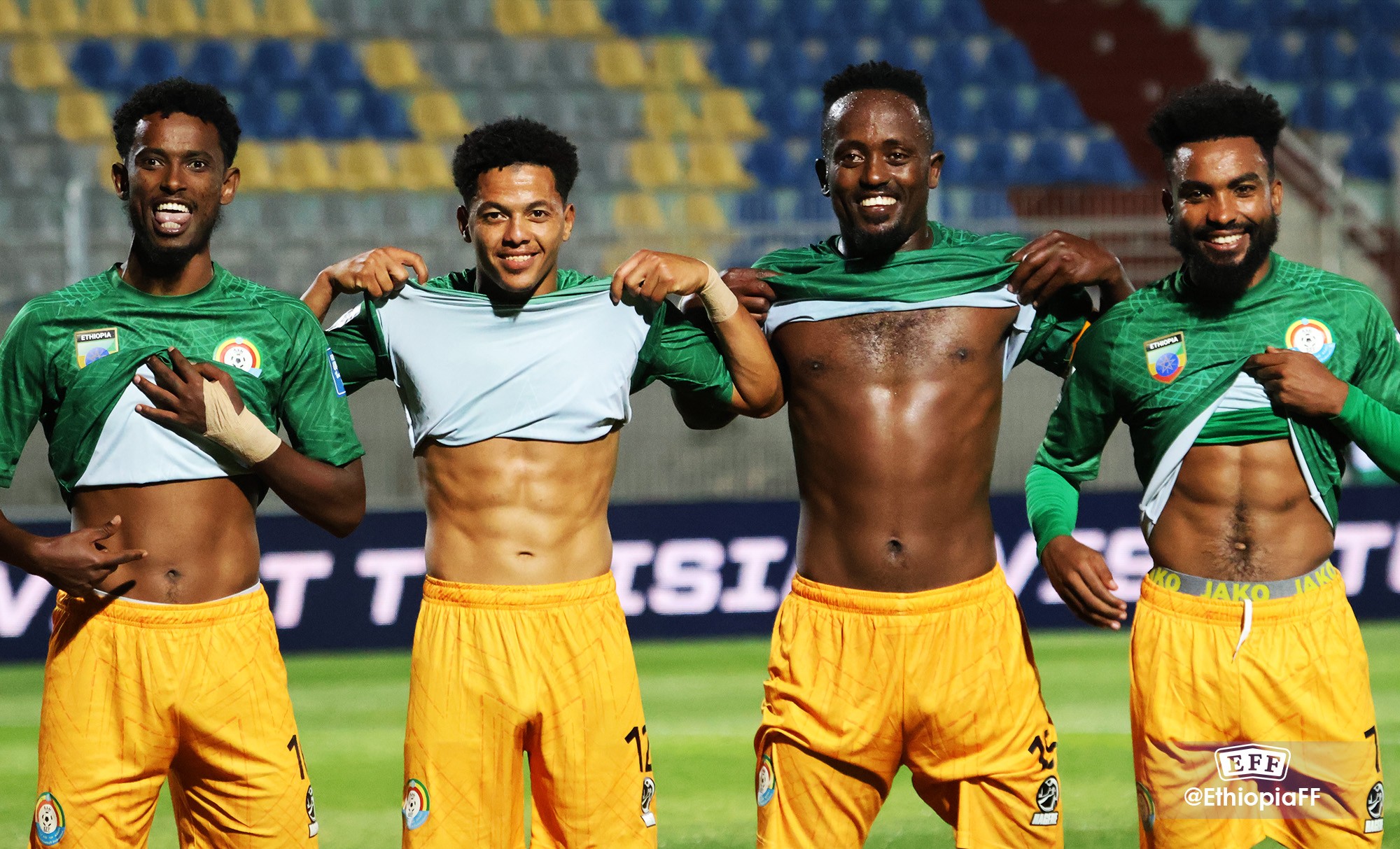 Ethiopia players respond to viral photo with cheeky goal celebration against Djibouti