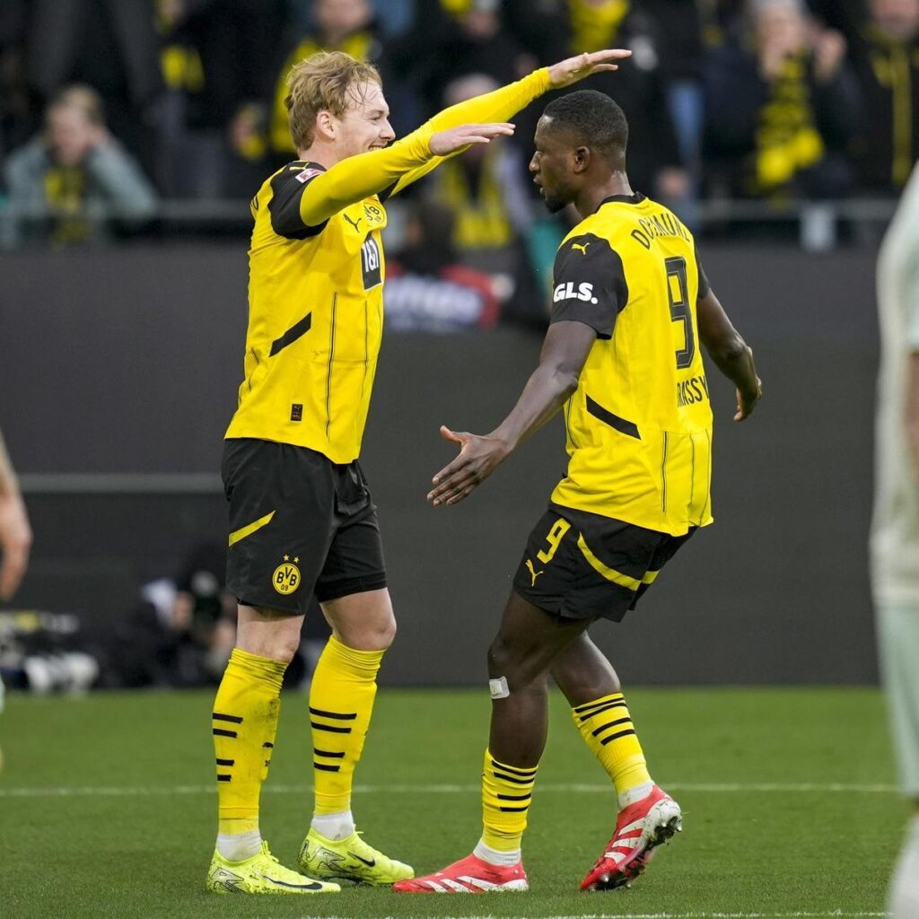 Guinea striker Serhou Guirassy scores as struggling Dortmund drop home points