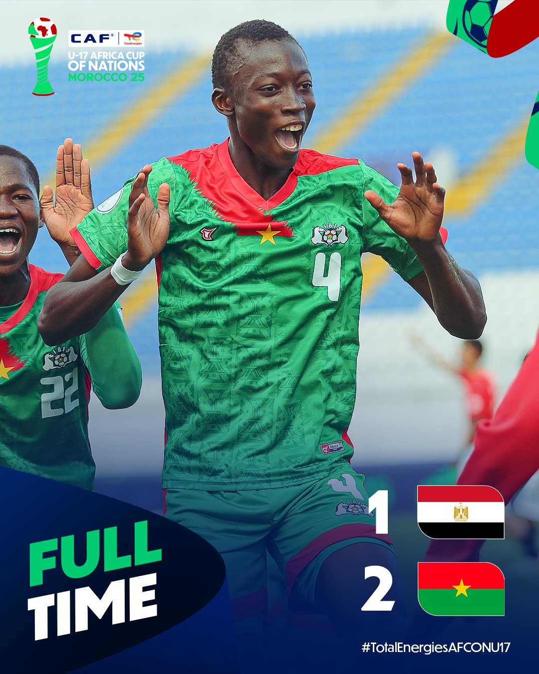 U-17 AFCON: Burkina Faso holds off late charge from Egypt, qualifies for U-17 World Cup