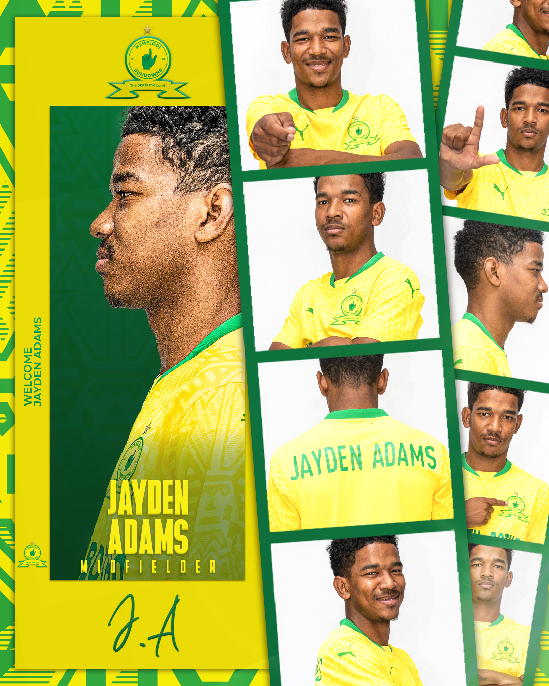 Mamelodi Sundowns sign Bafana Bafana midfielder Jayden Adams