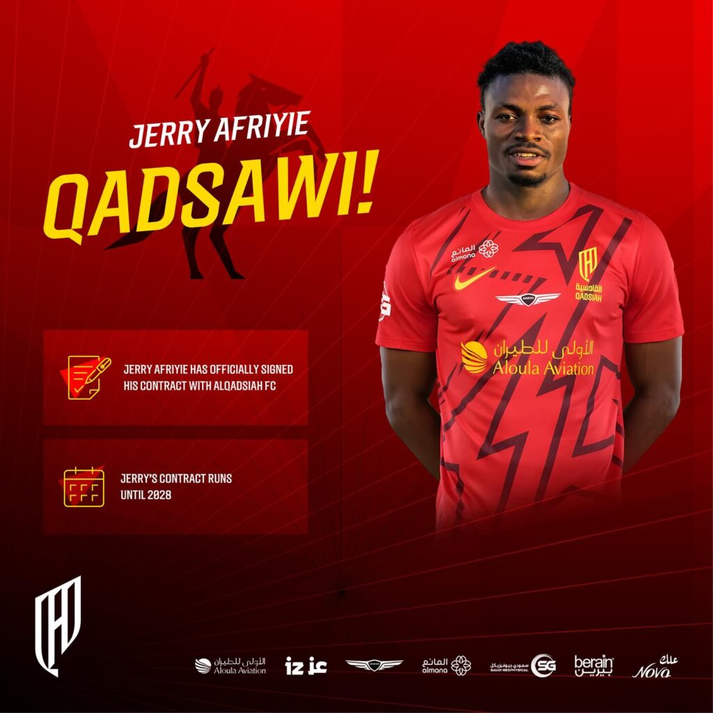 Rising Ghana striker Jerry Afriyie signs for Saudi Arabia top flight side Al Qadsiah