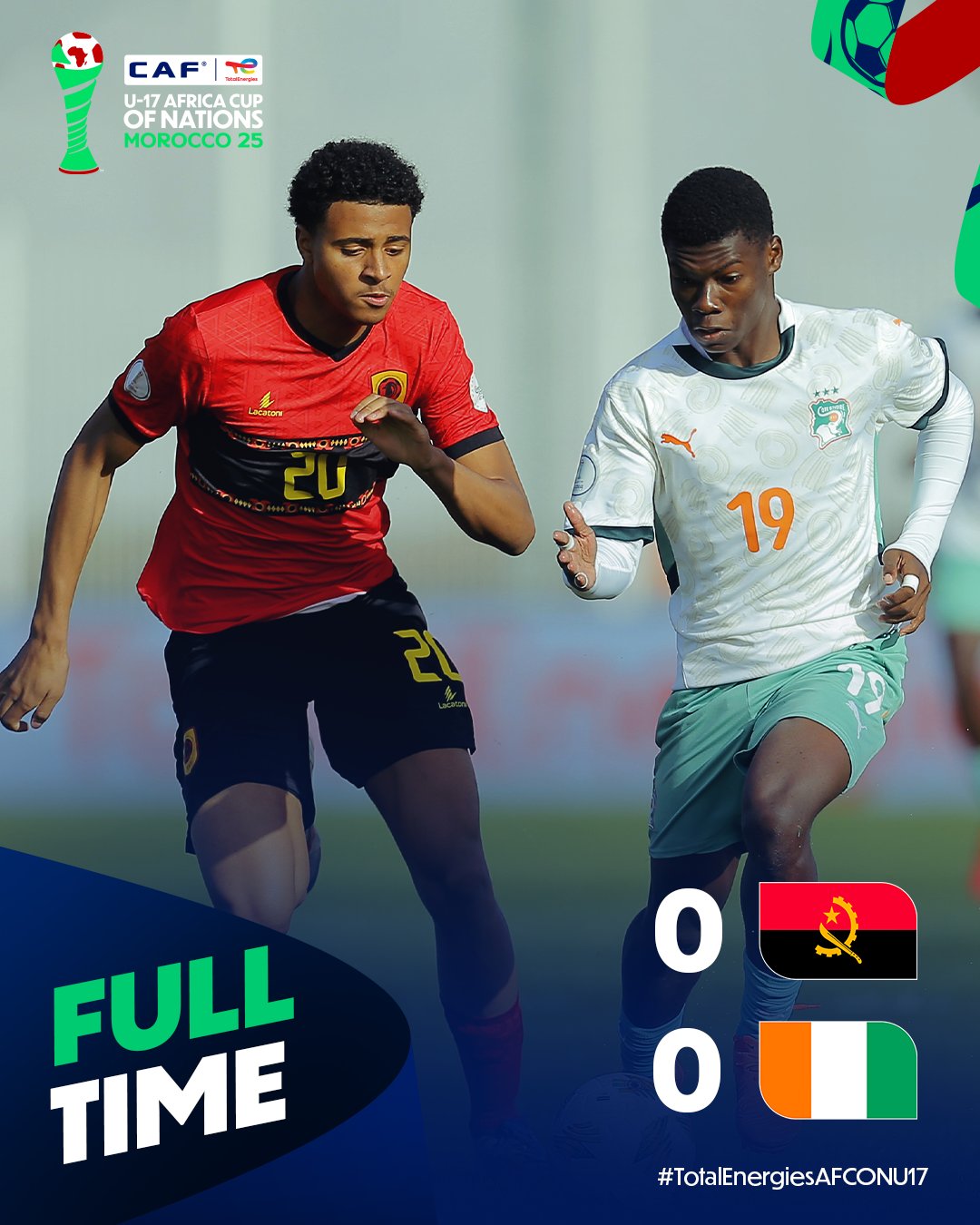 U-17 AFCON: Angola holds Ivory Coast to share the points