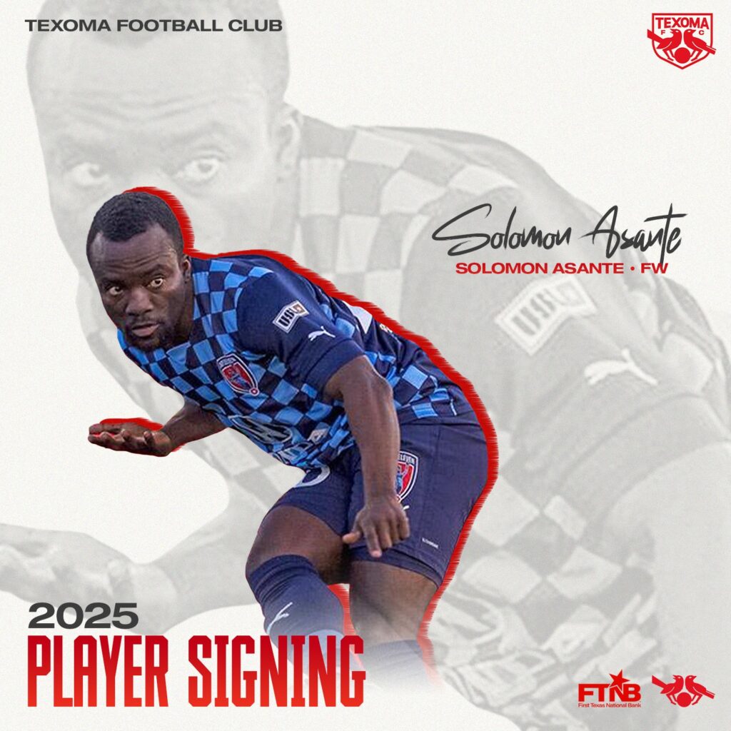 “I am incredibly excited to have Solomon Asante as a part of our team” – Texoma FC coach Adrian Forbes