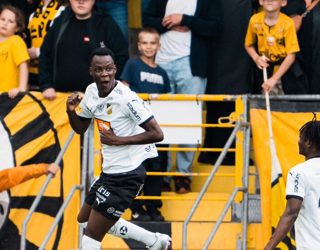 John Paul Dembe scores his first two Allsvenskan goals in BK Hacken victory