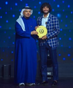 ElNeny with the fans' Player of the season award
