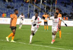 Saidi Kyeyune celebrating with teammates