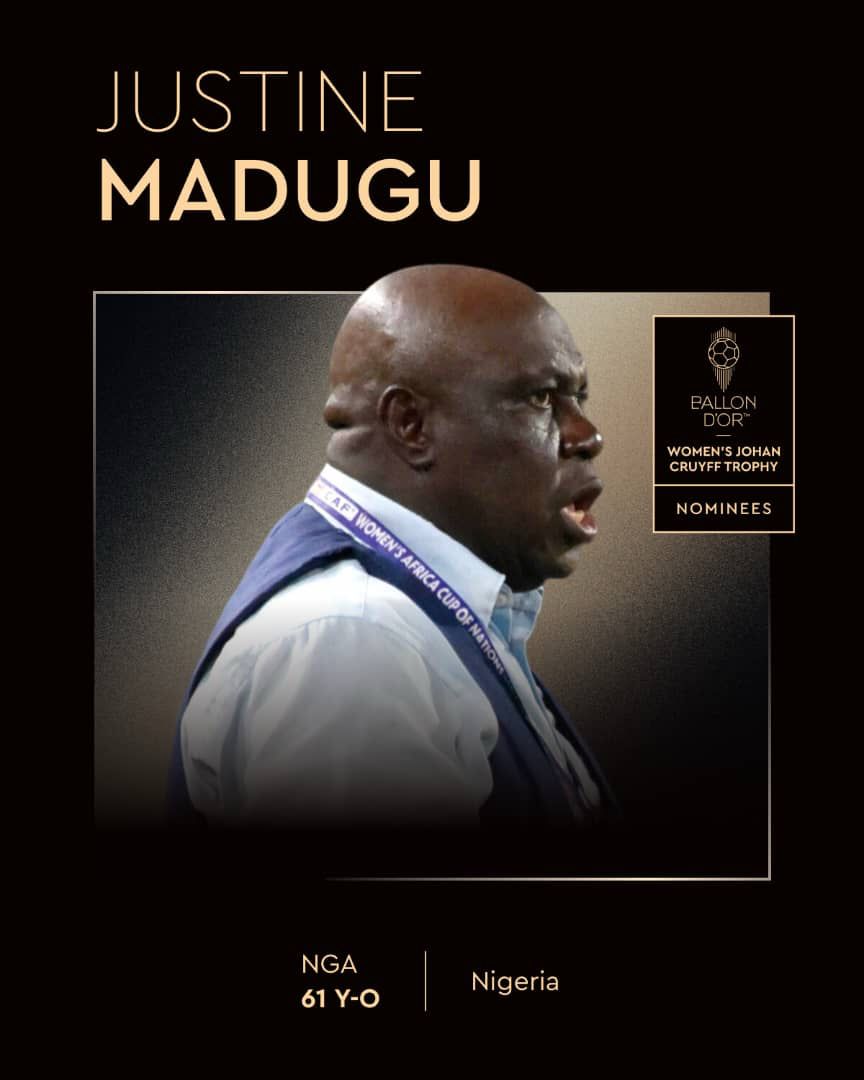 Nigeria’s Justin Madugu nominated for 2025 Women’s Johan Cruyff Trophy