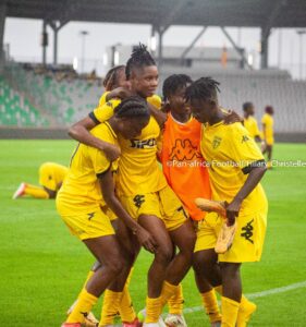 asec mimosas women celebrate goal