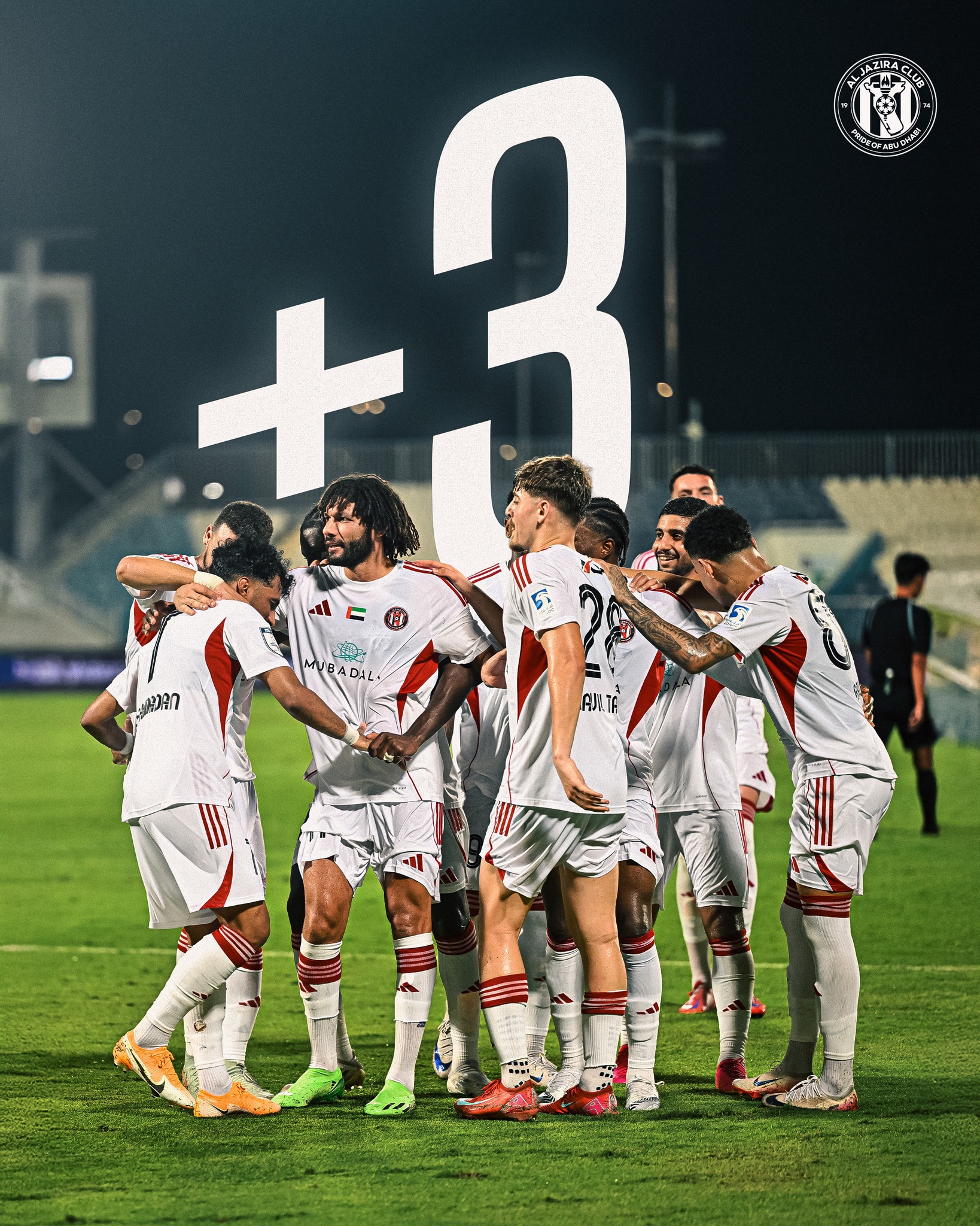 Watch: Elneny, Ibrahim Adel and Mamadou Coulibaly participate as Al Jazira crush Bani Yas in UAE Pro League