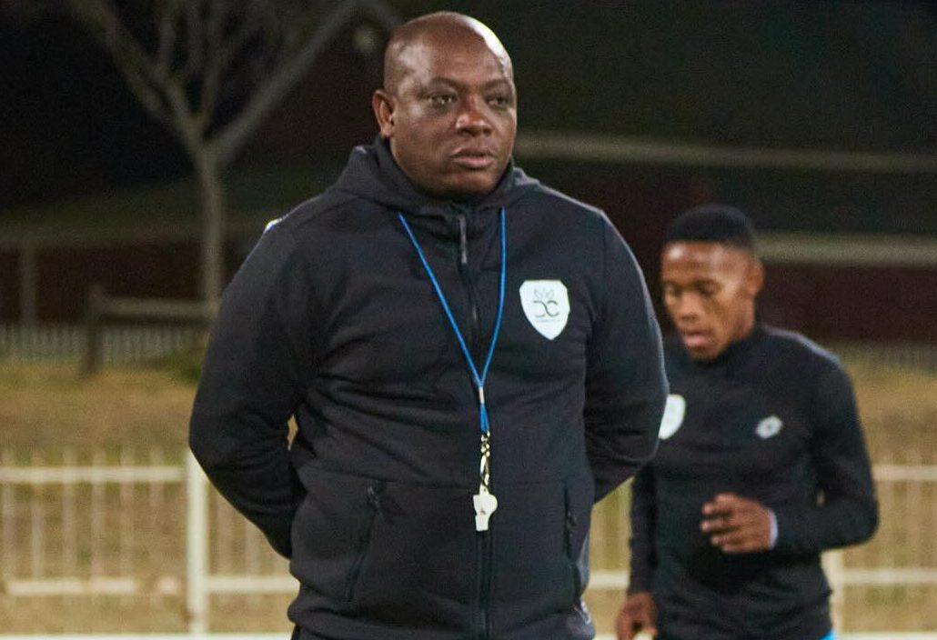 Durban City assistant coach Pitso Dladla paints training picture
