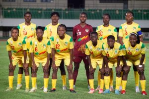Benin U-20 women's national team before a 2026 U-20 Women's World Cup qualifier against Guinea