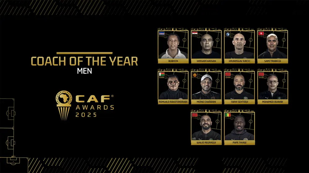Nominees for 2025 CAF Awards (National Team & Coach of the Year)