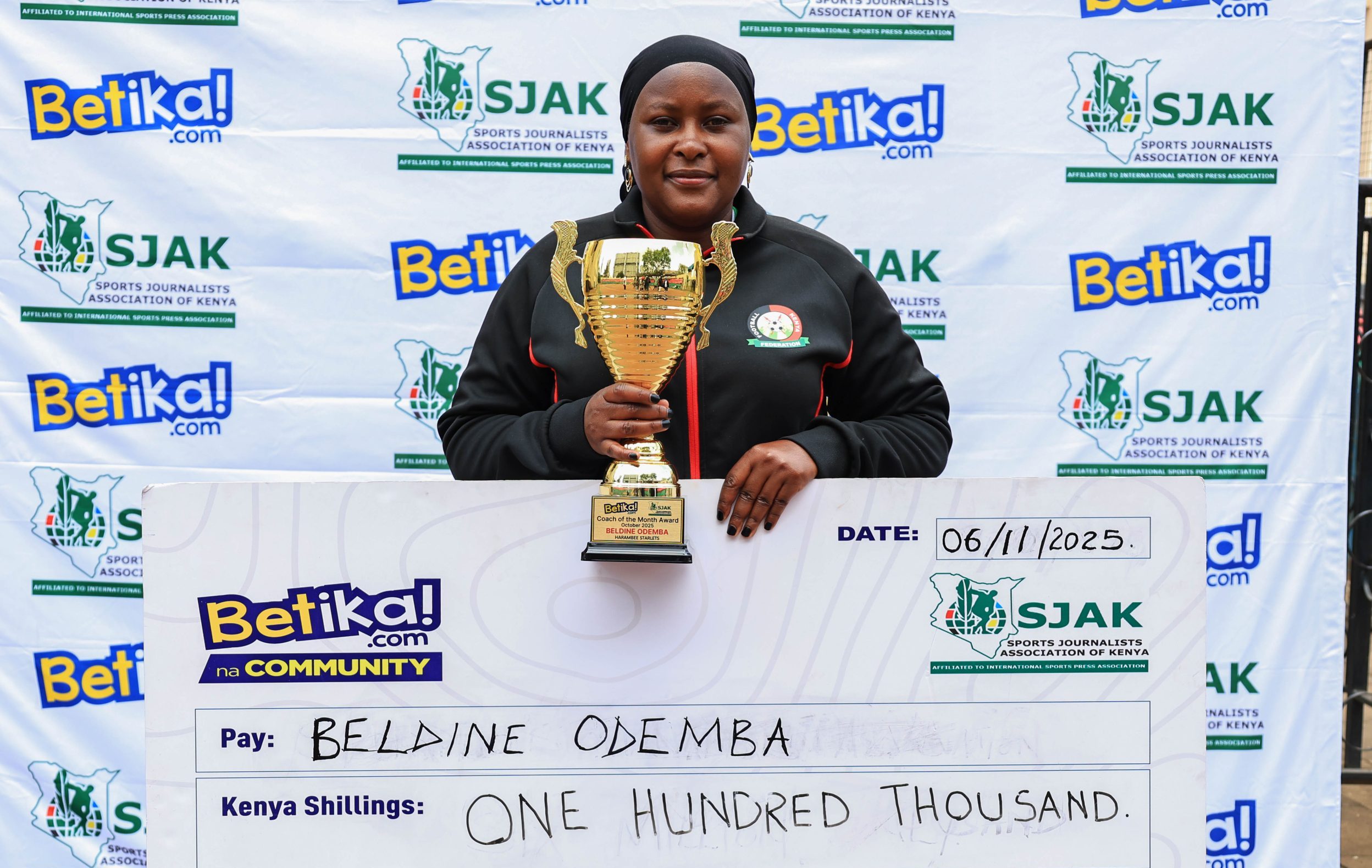 Kenya Harambee Starlets coach Beldine Odemba scoops monthly award
