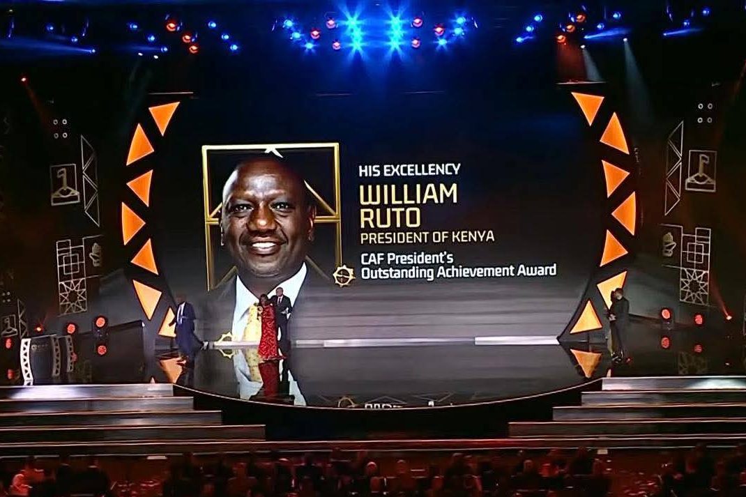 Kenya President Ruto honoured by CAF for Outstanding Achievement Award