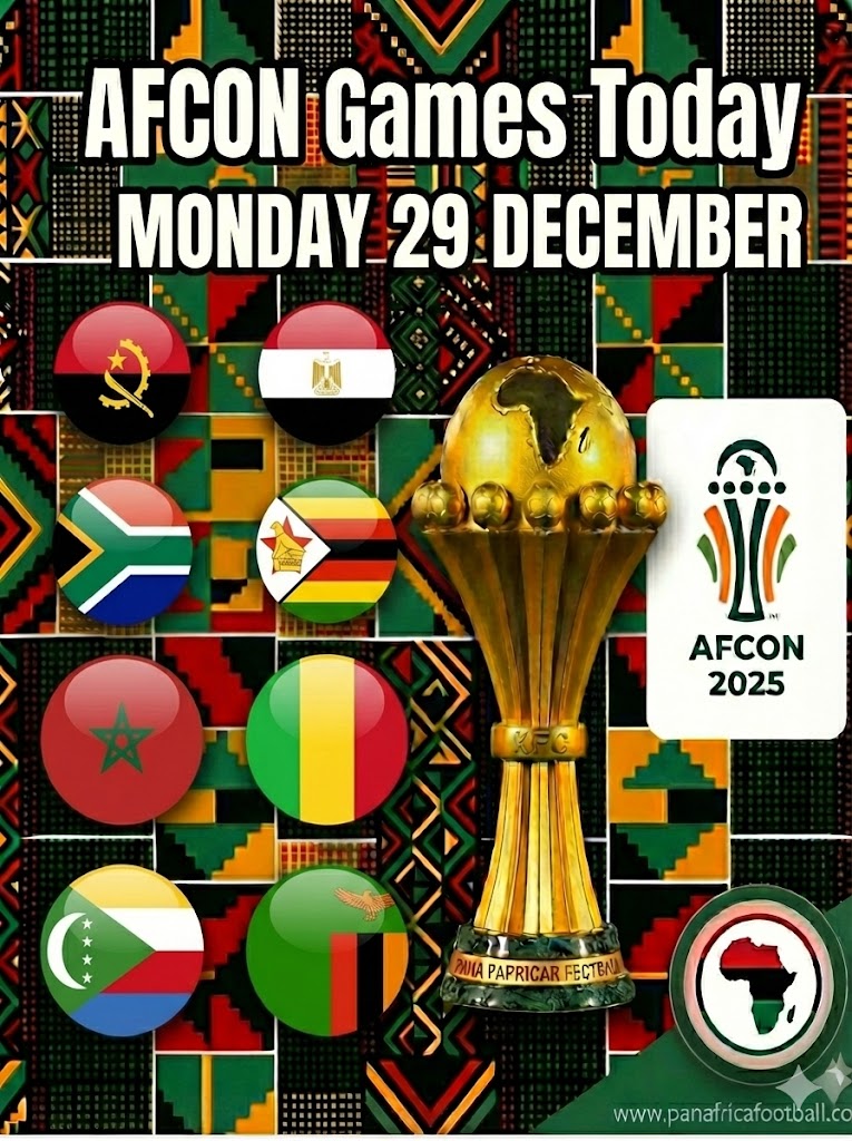AFCON 2025: Monday 29 December match schedule and kick-off times