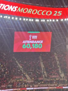 morocco v comoros afcon 2025 attendance announcement screen