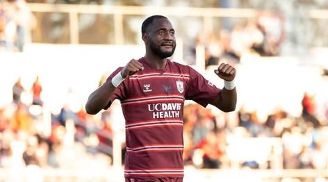 Mayele Malango reacts to first career hat-trick